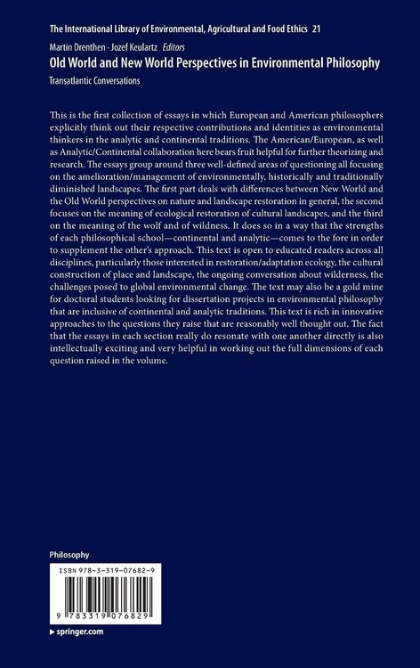 Produktbild: Old World and New World Perspectives in Environmental Philosophy