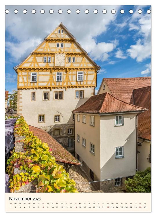 Produktbild: T&Uuml;BINGEN UND BLAUBEUREN Historische Schw&auml;bische Alb (Tischkalender 2026 DIN A5 hoch), CALVENDO Monatskalender