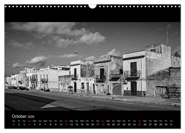 Produktbild: Black and White Sicily (Wall Calendar 2026 DIN A3 landscape), CALVENDO 12 Month Wall Calendar