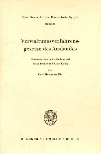 Produktbild: Verwaltungsverfahrensgesetze des Auslandes.
