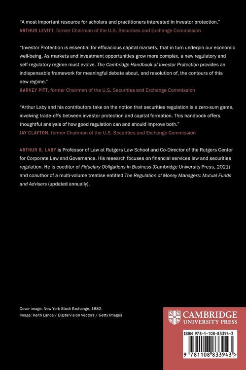 Produktbild: The Cambridge Handbook of Investor Protection