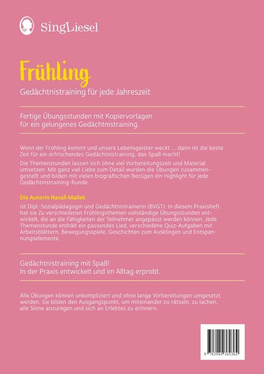 Produktbild: Ged&auml;chtnistraining Senioren - Ged&auml;chtnistraining f&uuml;r jede Jahreszeit: Fr&uuml;hling. Spielerisches Ged&auml;chtnistraining f&uuml;r Senioren. Auch mit Demenz.