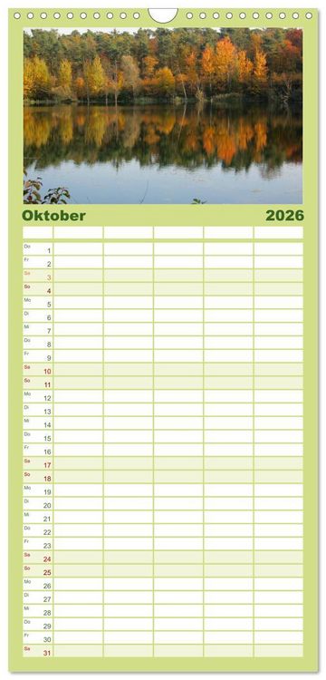 Produktbild: Familienplaner 2026 - Oasen der Ruhe 2026 / Geburtstagskalender mit 5 Spalten (Wandkalender, 21 x 45 cm) CALVENDO