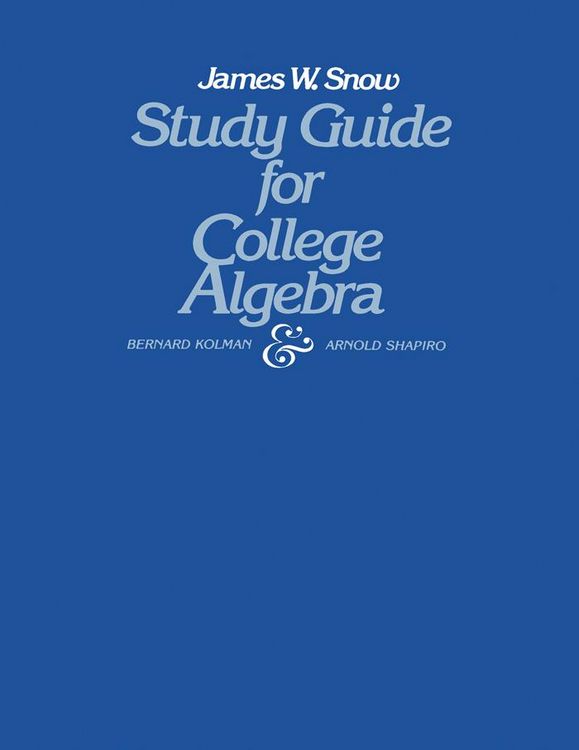 Produktbild: Study Guide for College Algebra