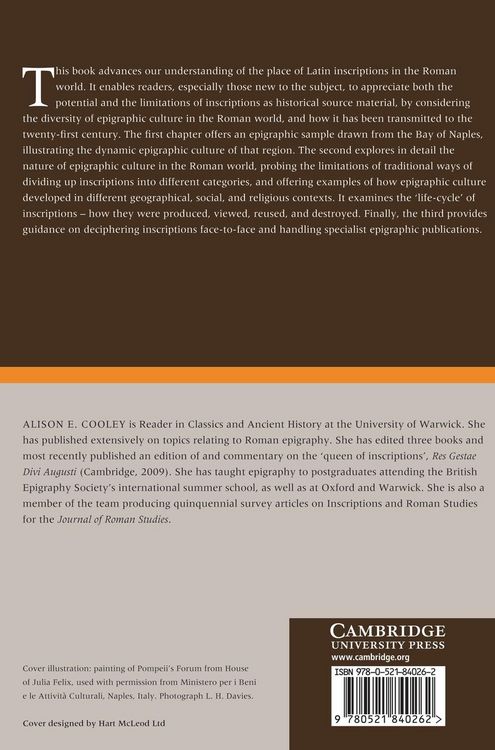 Produktbild: The Cambridge Manual of Latin Epigraphy