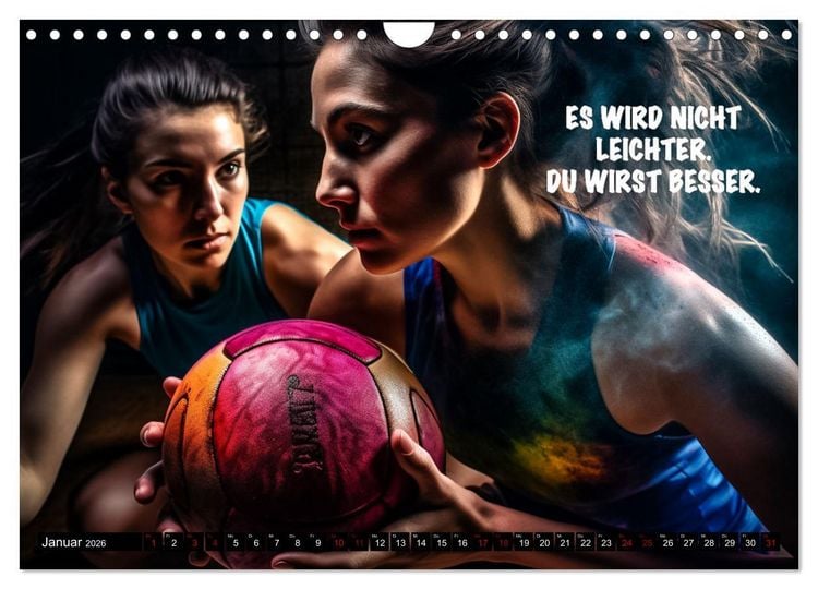 Produktbild: Motivation und Handball (Wandkalender 2026 DIN A4 quer), CALVENDO Monatskalender