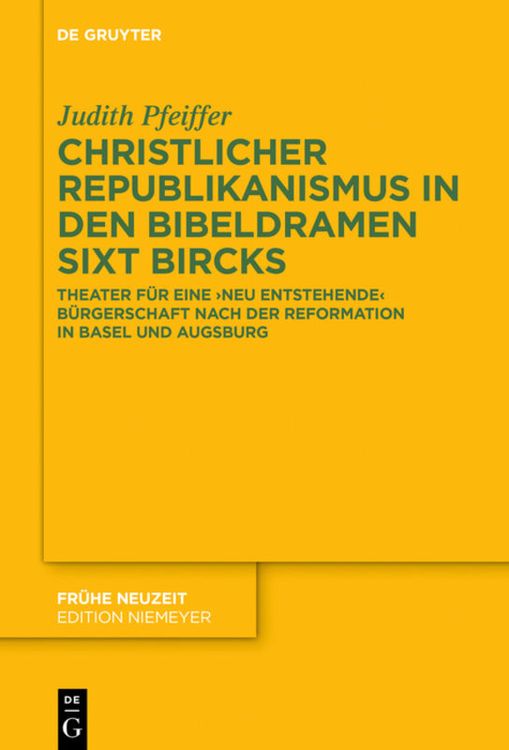 Produktbild: Christlicher Republikanismus in den Bibeldramen Sixt Bircks
