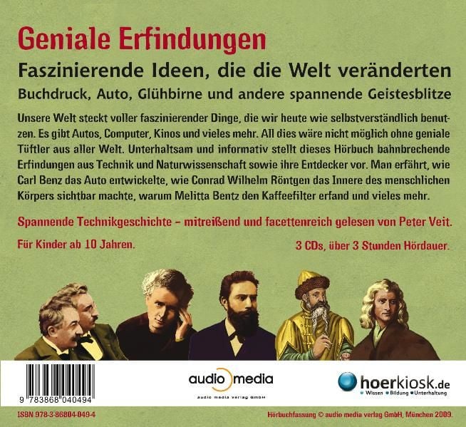 Produktbild: CD WISSEN Junior - Geniale Erfindungen: Faszinierende Ideen, die die Welt ver&auml;nderten
