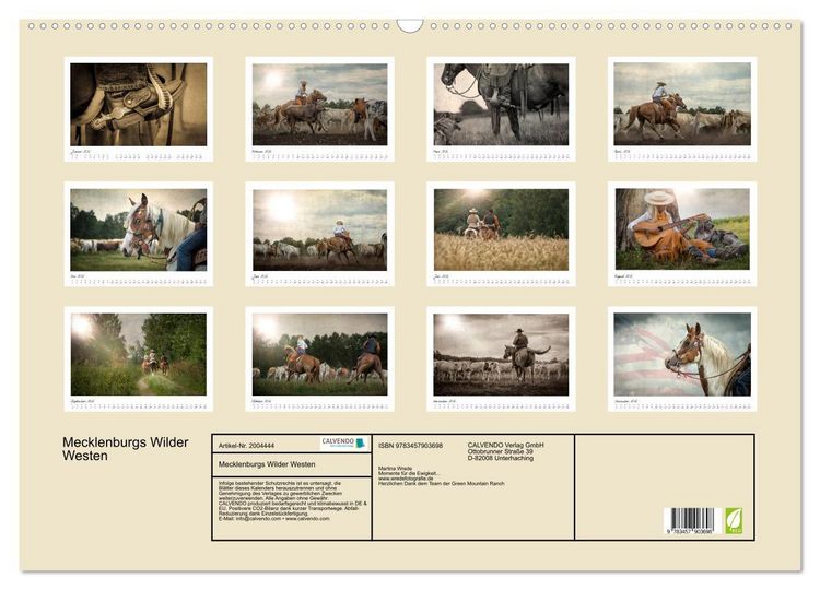 Produktbild: Mecklenburgs Wilder Westen (Wandkalender 2026 DIN A2 quer), CALVENDO Monatskalender