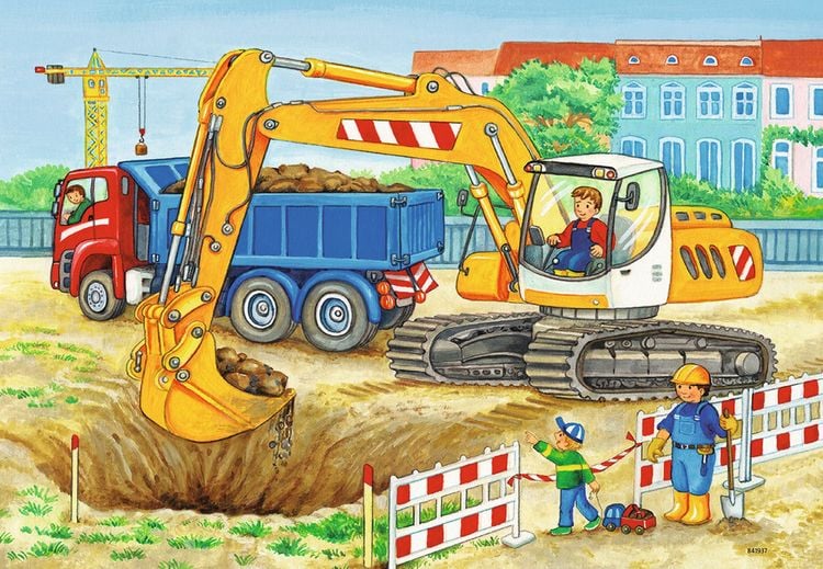 Produktbild: Puzzle Ravensburger Baustelle und Bauernhof 2 X 12 Teile