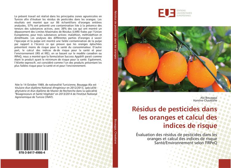 Produktbild: R&eacute;sidus de pesticides dans les oranges et calcul des indices de risque