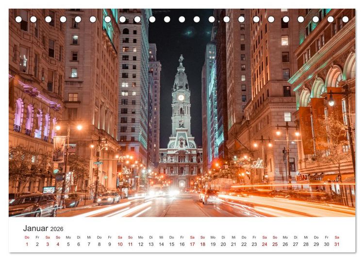 Produktbild: Philadelphia - The Birthplace of America (Tischkalender 2026 DIN A5 quer), CALVENDO Monatskalender