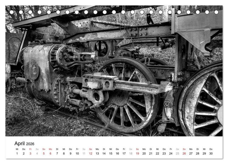 Produktbild: Unter Dampf - Eisenbahnromantik in schwarz-wei&szlig; (Tischkalender 2026 DIN A5 quer), CALVENDO Monatskalender