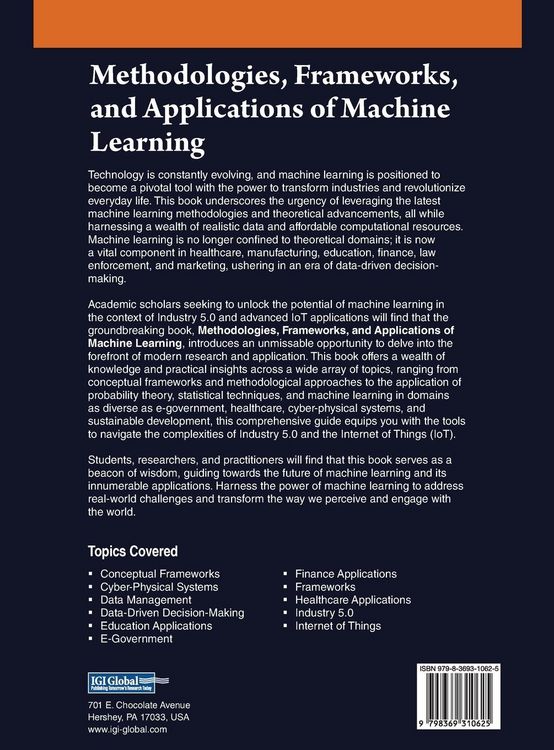 Produktbild: Methodologies, Frameworks, and Applications of Machine Learning