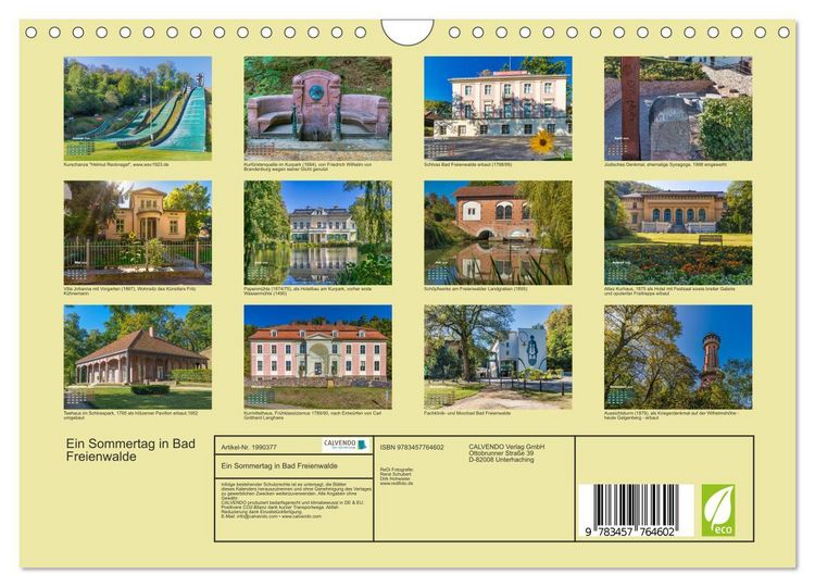 Produktbild: Ein Sommertag in Bad Freienwalde (Wandkalender 2026 DIN A4 quer), CALVENDO Monatskalender