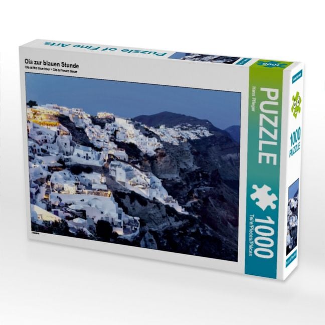 Produktbild: CALVENDO Puzzle Oia zur blauen Stunde | 1000 Teile Lege-Gr&ouml;&szlig;e 64x48cm Foto-Puzzle f&uuml;r gl&uuml;ckliche Stunden