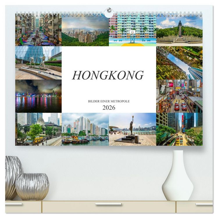 Produktbild: Hongkong Bilder einer Metropole (hochwertiger Premium Wandkalender 2026 DIN A2 quer), Kunstdruck in Hochglanz