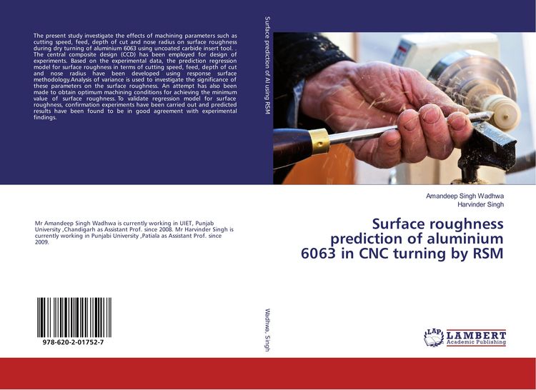 Produktbild: Surface roughness prediction of aluminium 6063 in CNC turning by RSM