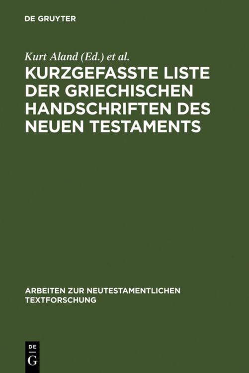 Produktbild: Kurzgefa&szlig;te Liste der griechischen Handschriften des Neuen Testaments