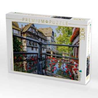 Produktbild: CALVENDO Puzzle Liebesschl&ouml;sser am Quai in Petite France | 1000 Teile Lege-Gr&ouml;&szlig;e 64x48cm Foto-Puzzle f&uuml;r gl&uuml;ckliche Stunden