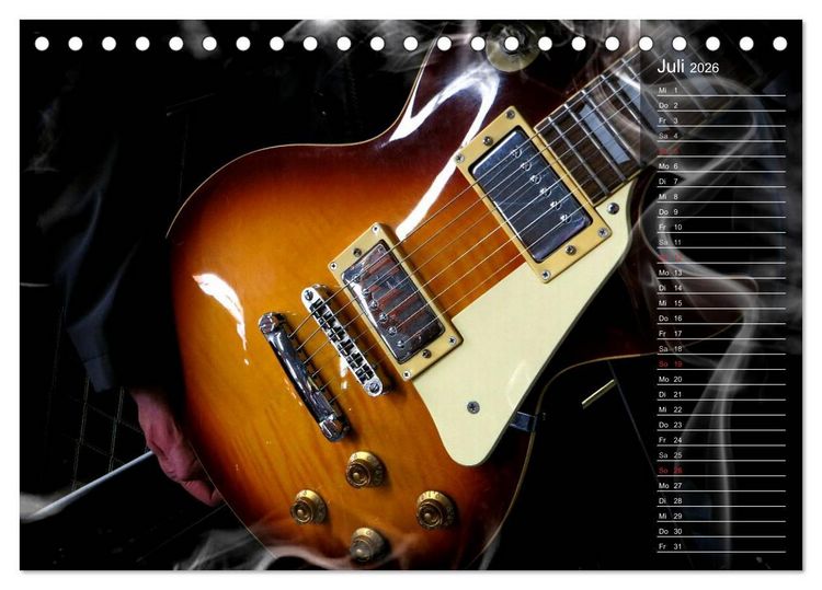 Produktbild: Rockgitarren Power (Tischkalender 2026 DIN A5 quer), CALVENDO Monatskalender