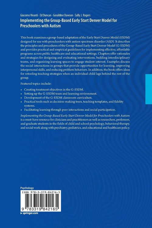 Produktbild: Implementing the Group-Based Early Start Denver Model for Preschoolers with Autism