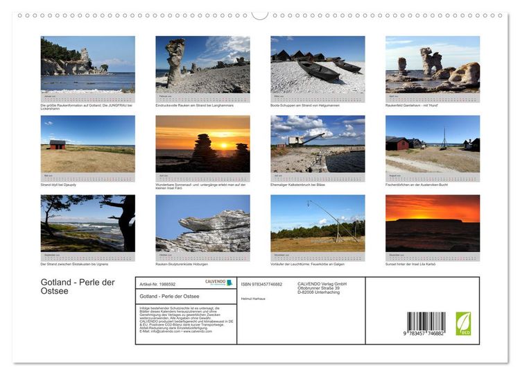 Produktbild: Gotland - Perle der Ostsee (hochwertiger Premium Wandkalender 2026 DIN A2 quer), Kunstdruck in Hochglanz