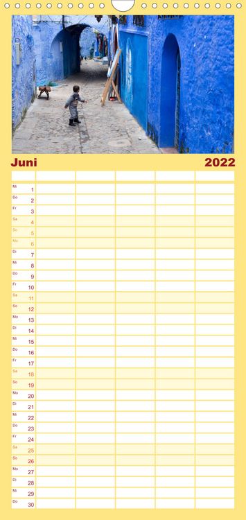 Produktbild: Familienplaner Chefchaouen - Blaue Stadt in Marokko (Wandkalender 2022 , 21 cm x 45 cm, hoch)