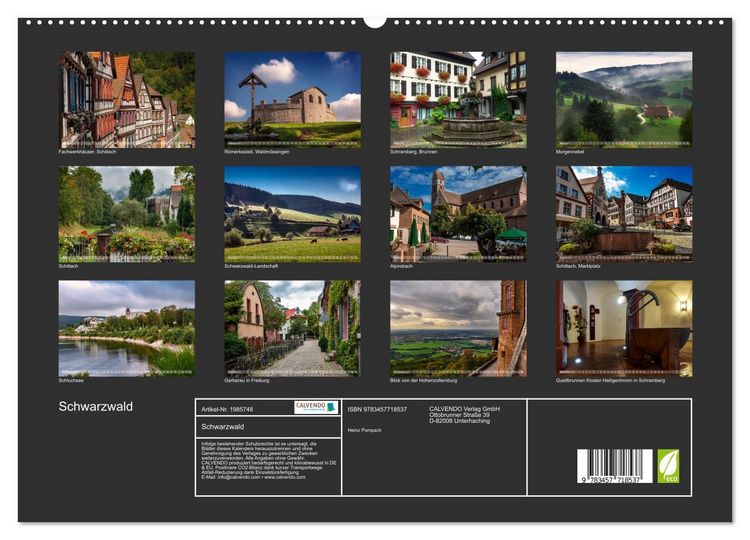 Produktbild: Schwarzwald (hochwertiger Premium Wandkalender 2026 DIN A2 quer), Kunstdruck in Hochglanz