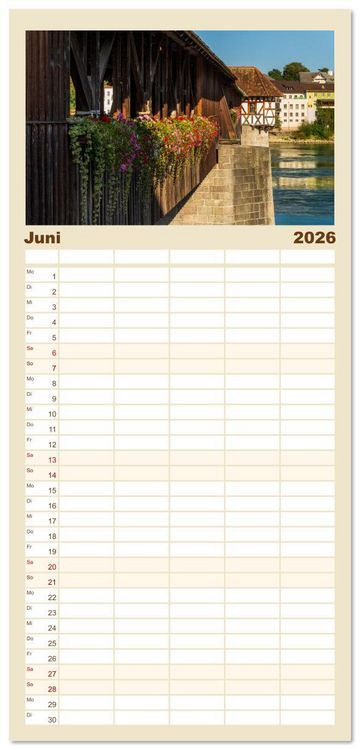 Produktbild: Familienplaner 2026 - Bad S&auml;ckingen - Charmantes St&auml;dtchen am Rhein mit 5 Spalten (Wandkalender, 21 x 45 cm) CALVENDO