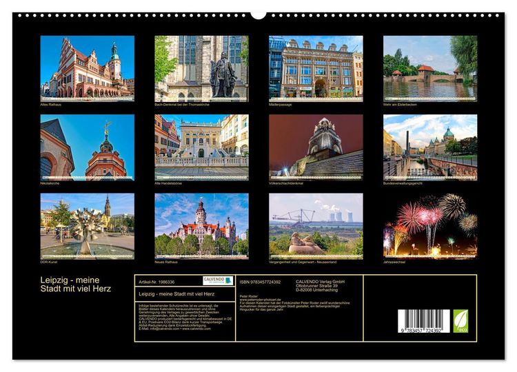 Produktbild: Leipzig - meine Stadt mit viel Herz (hochwertiger Premium Wandkalender 2026 DIN A2 quer), Kunstdruck in Hochglanz