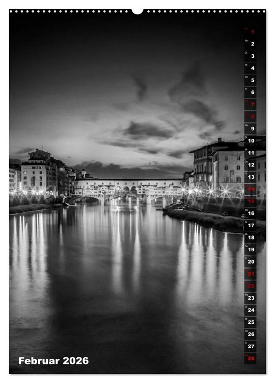 Produktbild: FLORENZ SCHWARZWEI&szlig; (Wandkalender 2026 DIN A2 hoch), CALVENDO Monatskalender