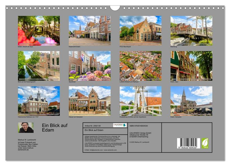 Produktbild: Ein Blick auf Edam (Wandkalender 2026 DIN A3 quer), CALVENDO Monatskalender