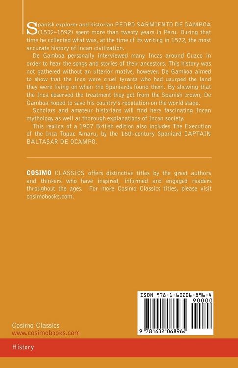 Produktbild: History of the Incas and the Execution of the Inca Tupac Amaru