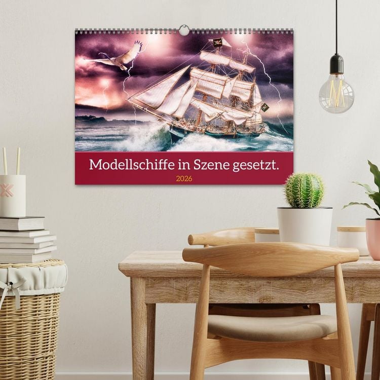 Produktbild: Modellschiffe in Szene gesetzt. (Wandkalender 2026 DIN A3 quer), CALVENDO Monatskalender