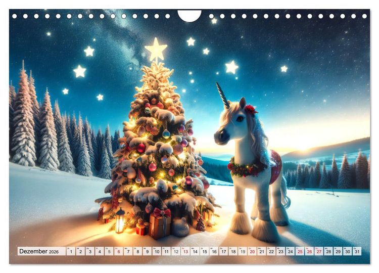 Produktbild: Mystische Einh&ouml;rner - Jahreszeiten im Einhornland (Wandkalender 2026 DIN A4 quer), CALVENDO Monatskalender