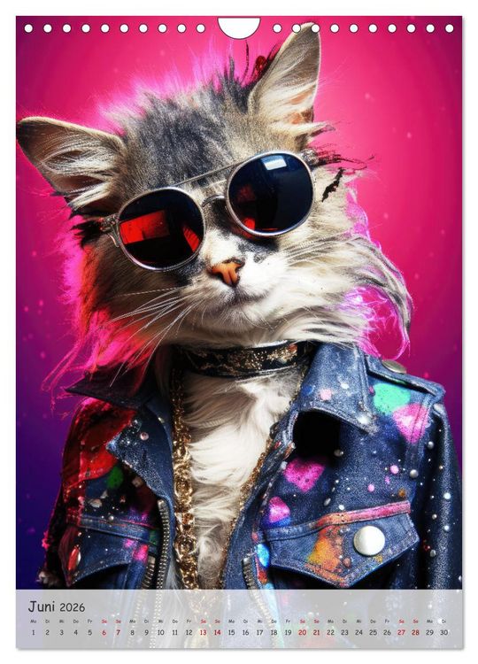 Produktbild: Katzen im lustigen Gangsterlook (Wandkalender 2026 DIN A4 hoch), CALVENDO Monatskalender