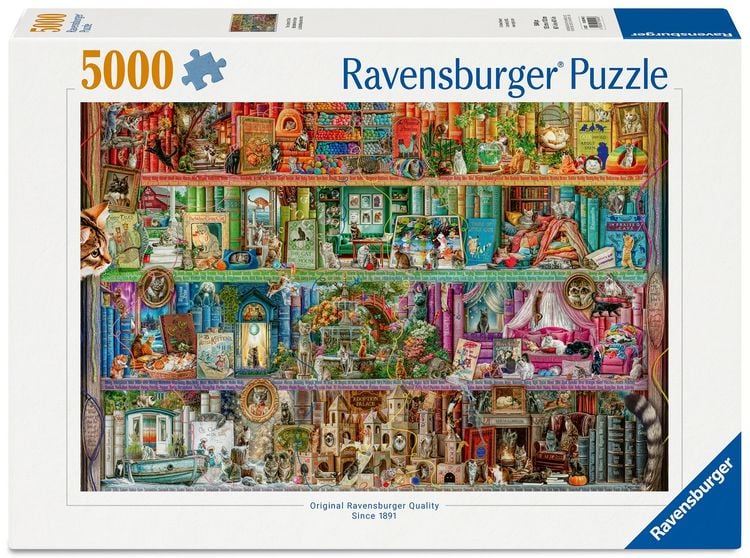 Produktbild: Erwachsenenpuzzle 5000 Teile - Aimee Stewart: Bibliothek der Katzen