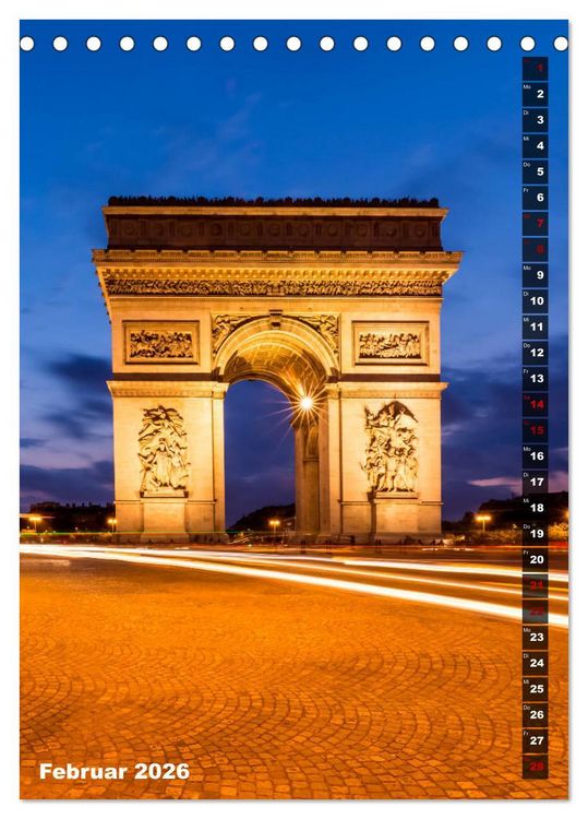 Produktbild: PARIS Stadtspaziergang (Tischkalender 2026 DIN A5 hoch), CALVENDO Monatskalender