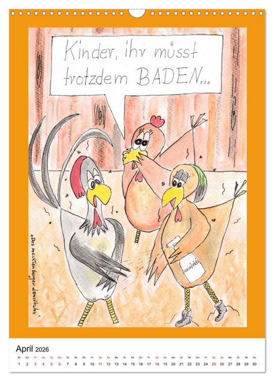 Produktbild: Das mecklenburger Landhuhn "Krisenh&uuml;hner" (Wandkalender 2026 DIN A3 hoch), CALVENDO Monatskalender