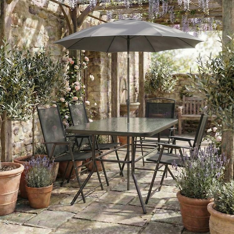 Produktbild: Glas Gartentisch Esstisch Balkontisch 110x55