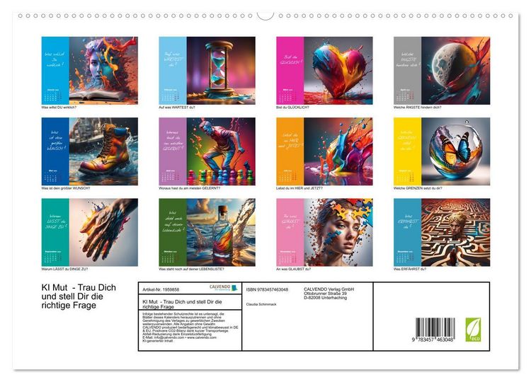 Produktbild: KI Mut - Trau Dich und stell Dir die richtige Frage (hochwertiger Premium Wandkalender 2026 DIN A2 quer), Kunstdruck in Hochglanz