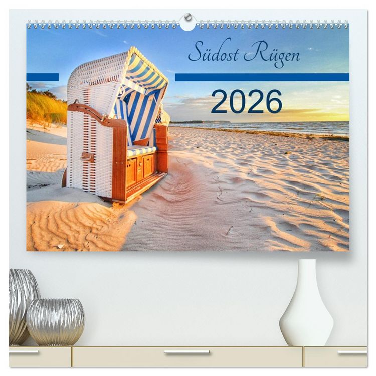 Produktbild: S&uuml;dost R&uuml;gen 2026 (hochwertiger Premium Wandkalender 2026 DIN A2 quer), Kunstdruck in Hochglanz