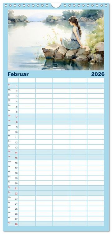 Produktbild: Familienplaner 2026 - Neulich am Wasser mit 5 Spalten (Wandkalender, 21 x 45 cm) CALVENDO