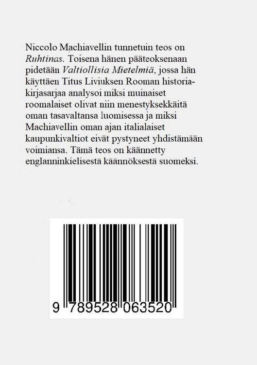 Produktbild: Niccolo Machiavellin valtiollisia mietelmi&auml;