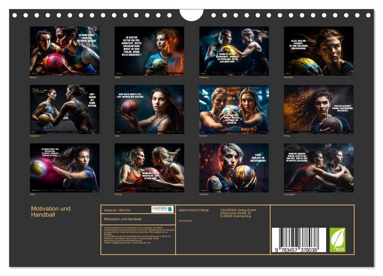 Produktbild: Motivation und Handball (Wandkalender 2026 DIN A4 quer), CALVENDO Monatskalender