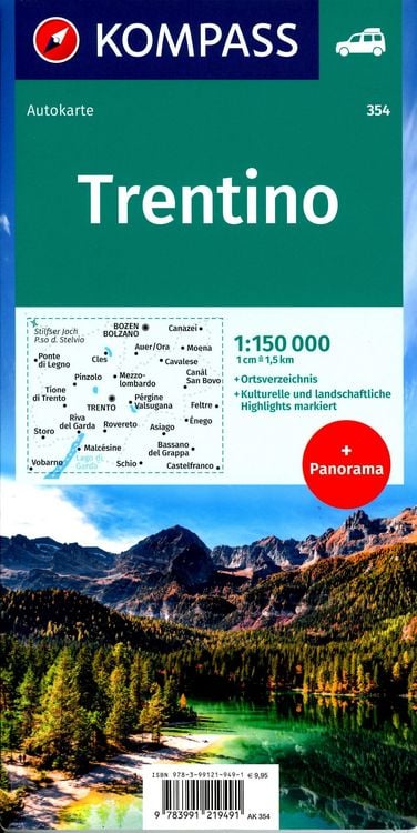 Produktbild: KOMPASS Autokarte Trentino 1:150.000