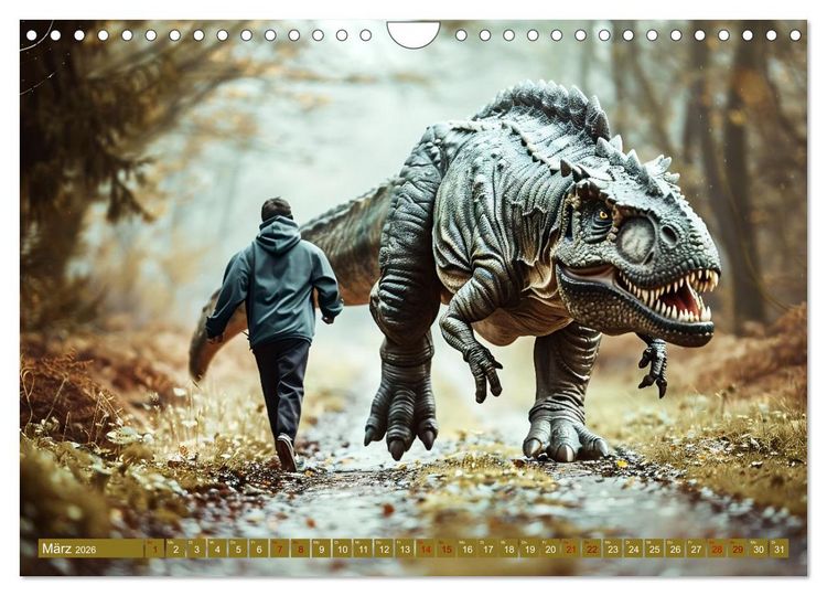 Produktbild: Wie w&auml;re es mit einem Dinosaurier als Haustier? (Wandkalender 2026 DIN A4 quer), CALVENDO Monatskalender