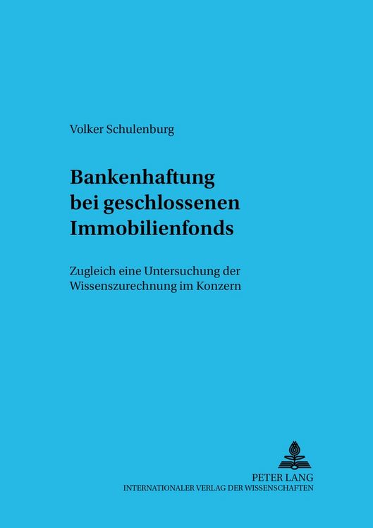 Produktbild: Bankenhaftung bei geschlossenen Immobilienfonds