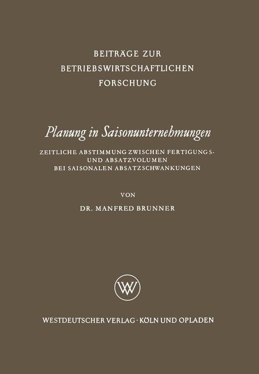 Produktbild: Planung in Saisonunternehmungen